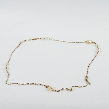 Chanel Flower Long Pearl Necklace Costume Jewellery
