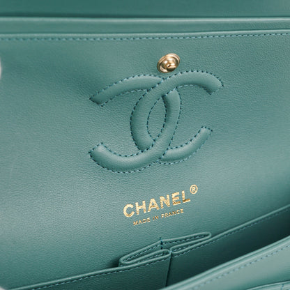 Chanel Classic Flap Small Lambskin Turquoise Green (Microchipped)