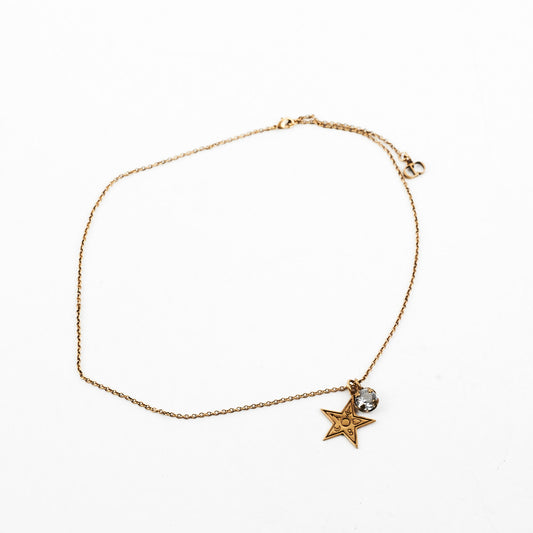 Christian Dior Gold Star Costume Jewellery Necklace