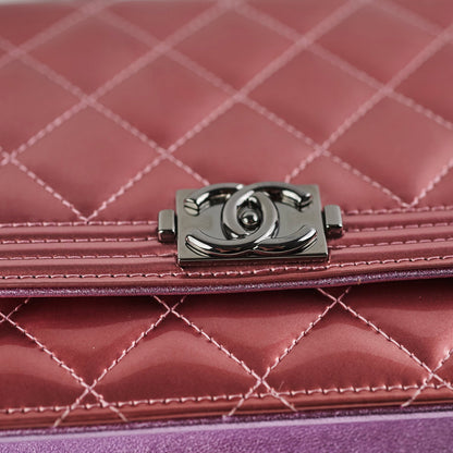 Chanel Boy Patent Wallet On Chain WOC Rose/Lilac