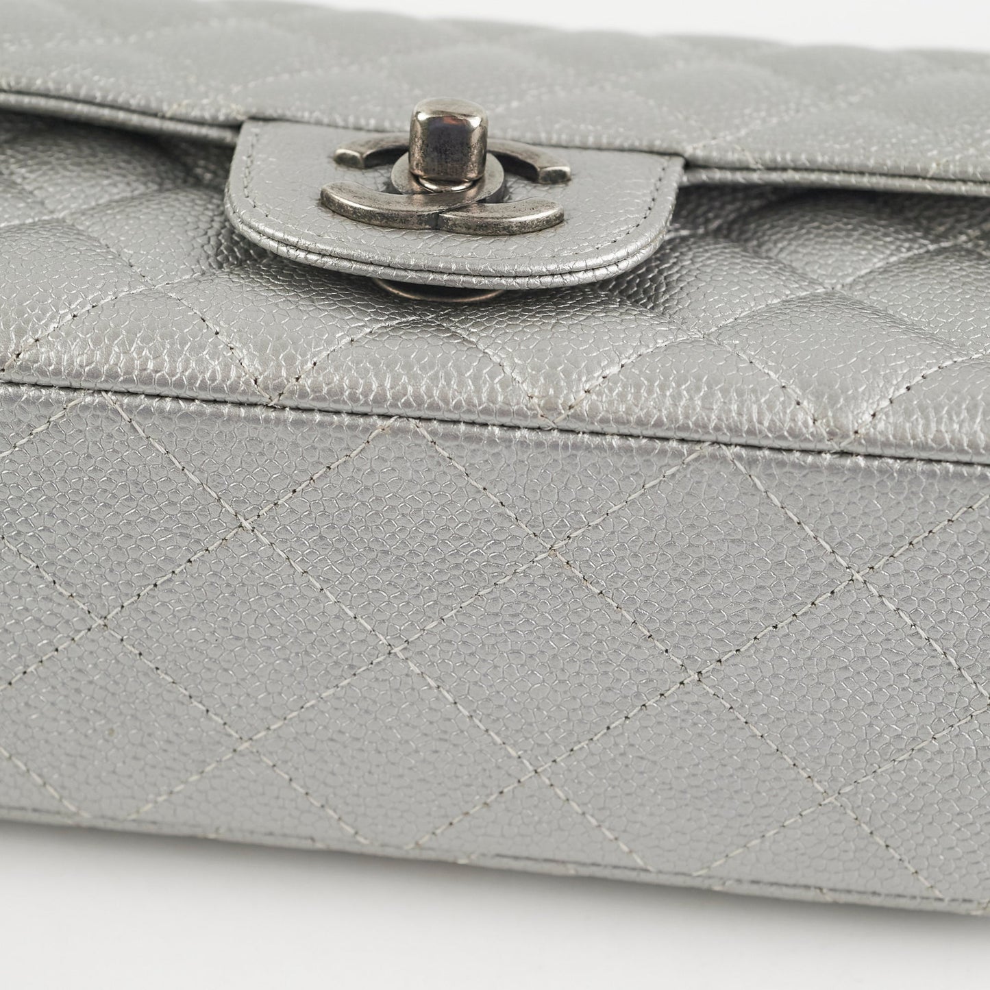 Chanel Mini Rectangular Caviar Silver