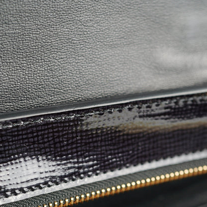 Celine Trapeze Patent Medium Black