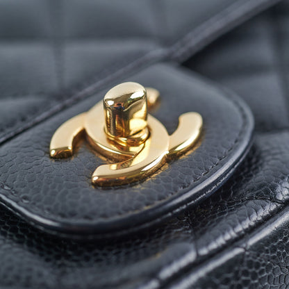 Chanel Mini Square Caviar Bag GHW Black