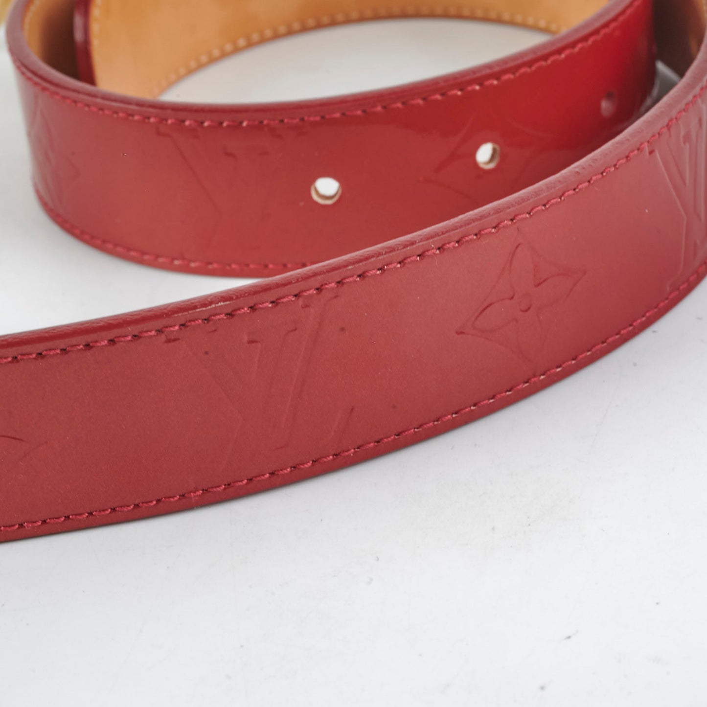Louis Vuitton Red Vernis Monogram Belt 90cm