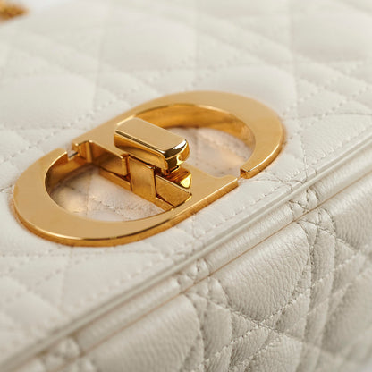 Christian Dior Medium Caro Cannage Bag White