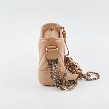Chanel Chevron Gabrielle Small Dark Beige
