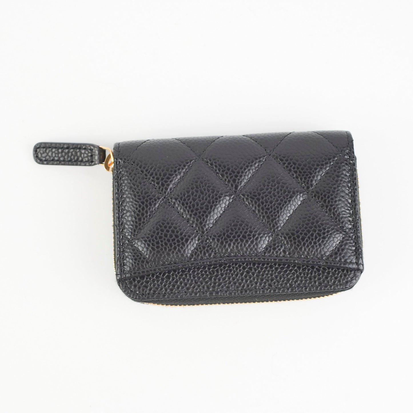 Chanel Caviar Black Zipper Coin Pouch