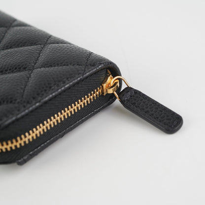 Chanel Caviar Black Zipper Coin Pouch