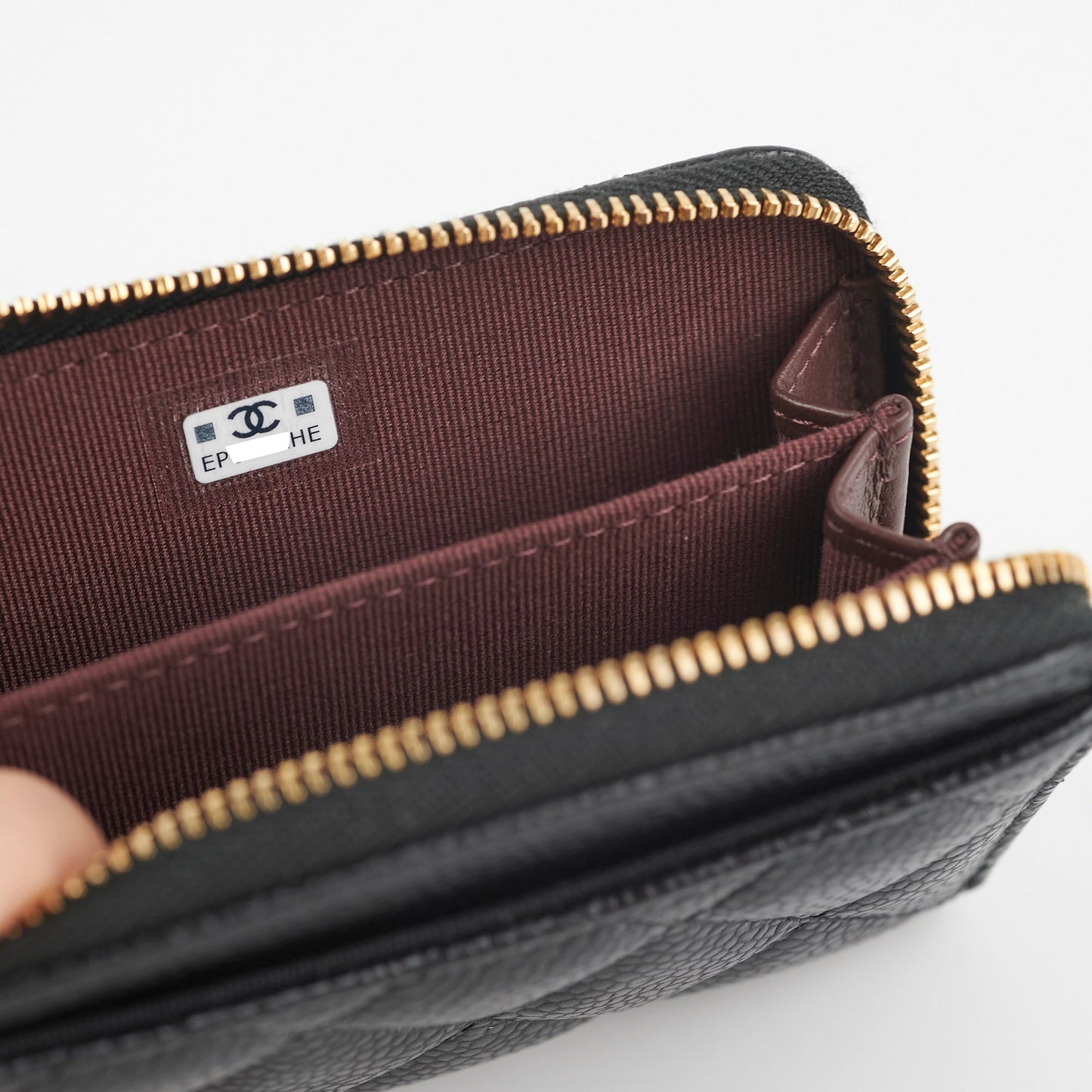 Chanel Caviar Black Zipper Coin Pouch