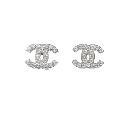Chanel CC Logo Crystal Earrings