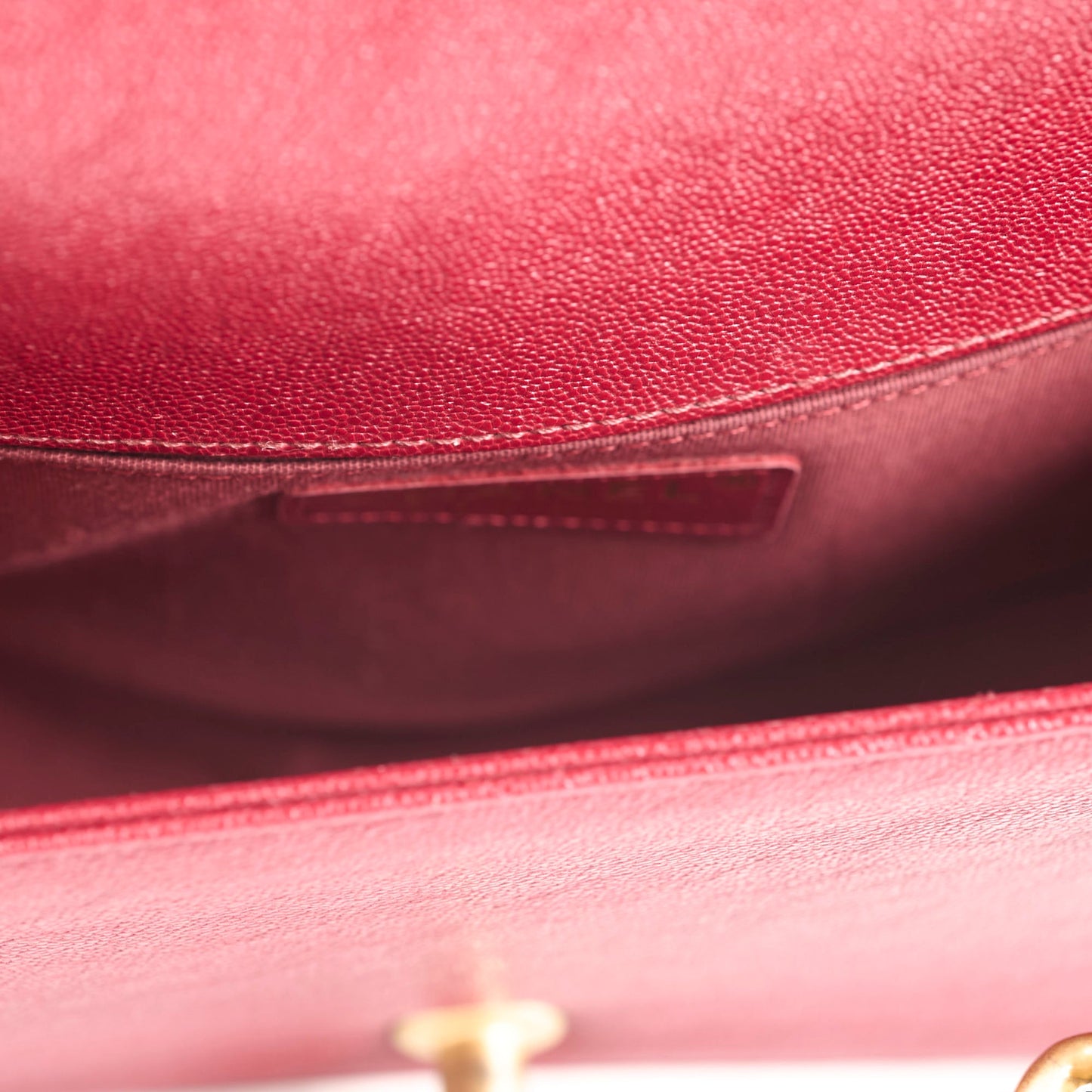 Chanel Old Medium Boy Red Chevron Caviar - Series 26