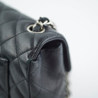 Chanel Mini Rectangular Black Caviar with Edge Stitching Crossbody Bag
