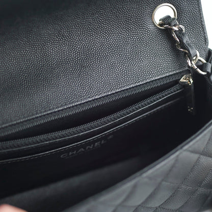 Chanel Mini Rectangular Black Caviar with Edge Stitching Crossbody Bag