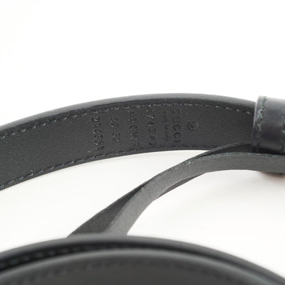 Gucci GG Pearl Black Thin Belt Size 80cm Width 2cm