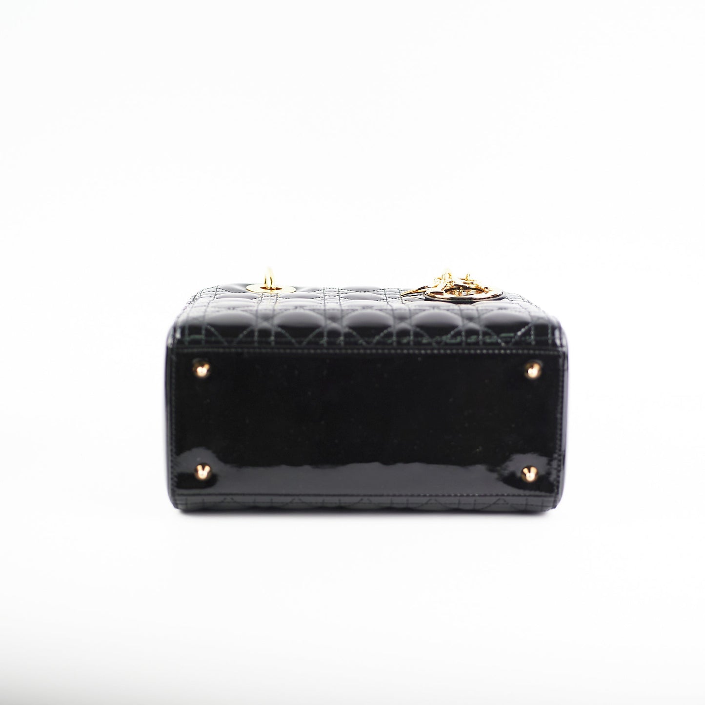 Christian Dior Medium Lady Dior Patent Black Bag