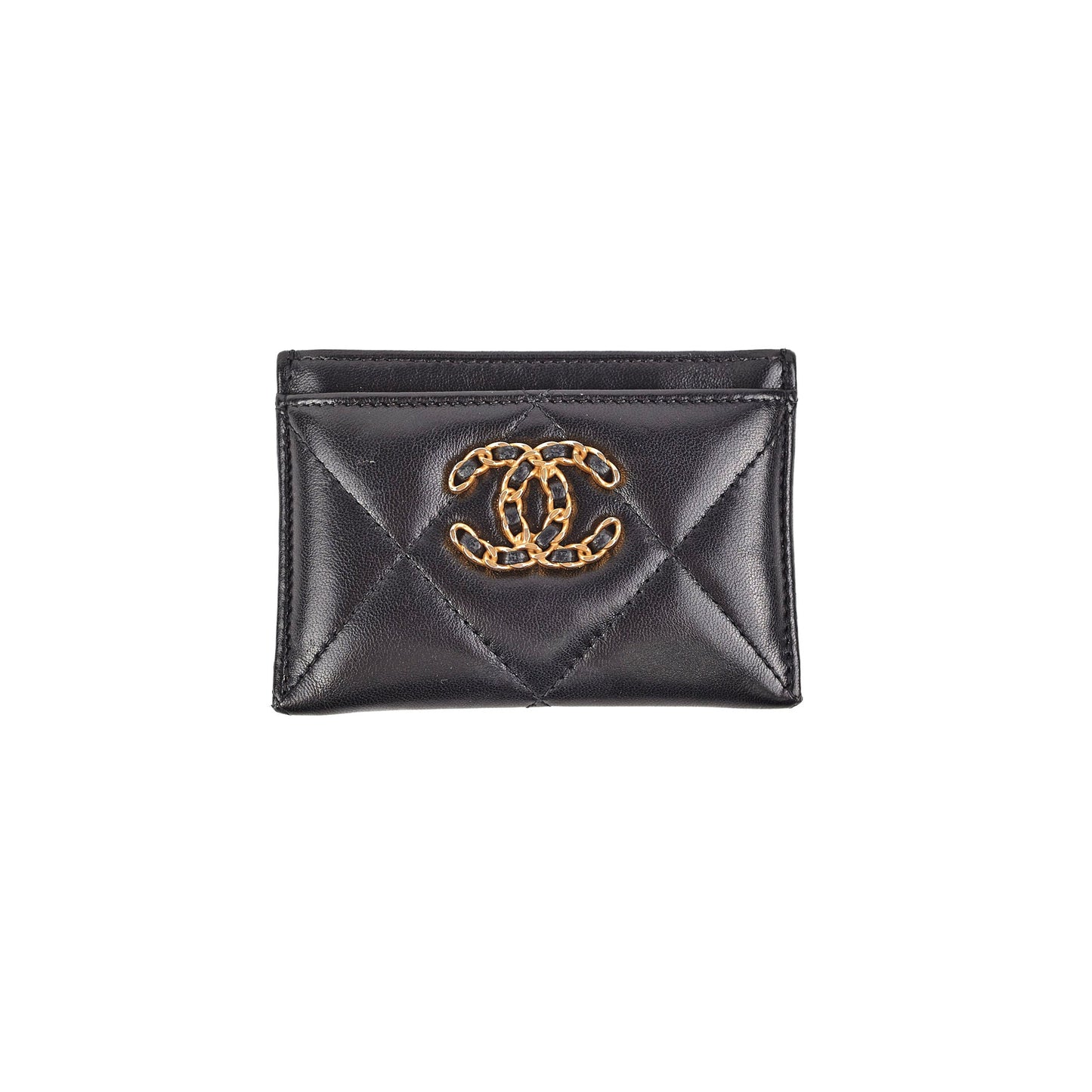 Chanel 19 Lambskin Cardholder Black