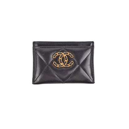 Chanel 19 Lambskin Cardholder Black