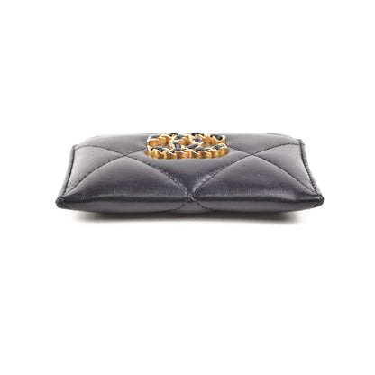 Chanel 19 Lambskin Cardholder Black