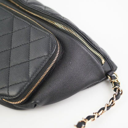 Chanel Caviar Quilted Business Affinity Waist Belt Bag Black