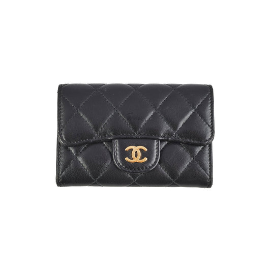 Chanel Mini Black Lambskin Cardholder