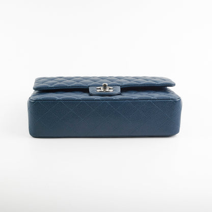 Chanel Medium/Large Double Classic Flap Caviar Navy
