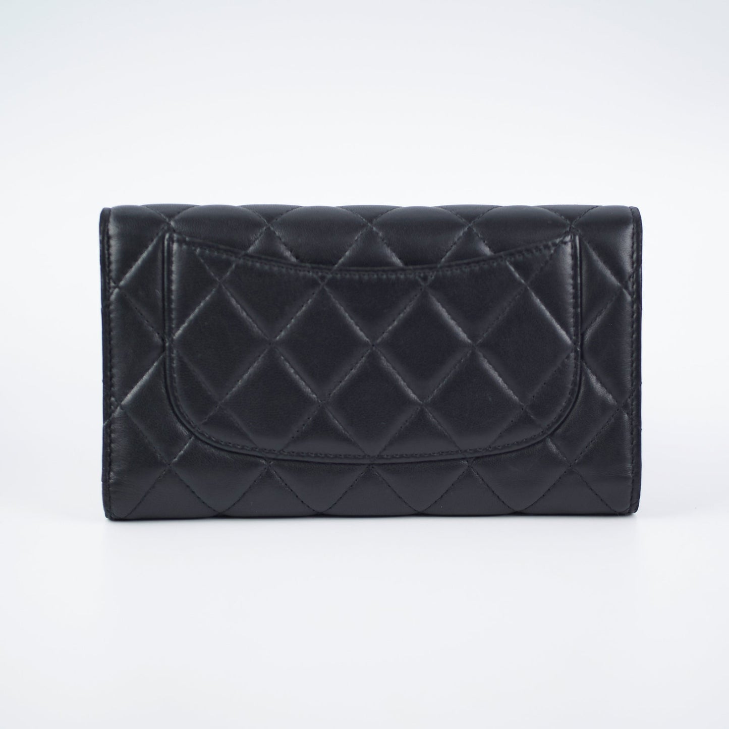 Chanel Long Lambskin Black Wallet