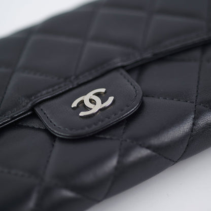 Chanel Long Lambskin Black Wallet