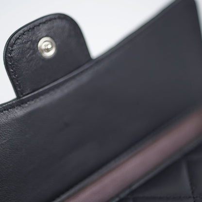 Chanel Long Lambskin Black Wallet