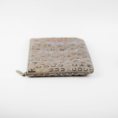 Chanel Medium O Logo Grey Pouch