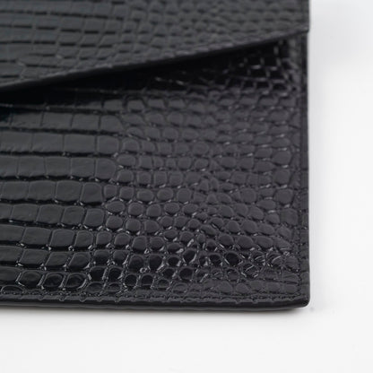 Saint Laurent Croc Embossed Clutch