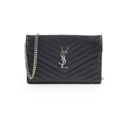 Saint Laurent Envelope Wallet On Chain Black