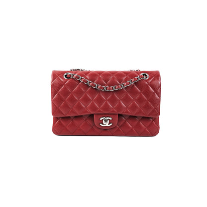 Chanel Medium/Large Caviar Double Classic Flap Red