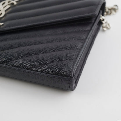 Saint Laurent Envelope Wallet On Chain Black