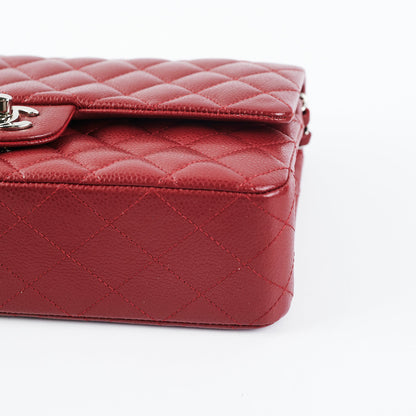 Chanel Medium/Large Caviar Double Classic Flap Red