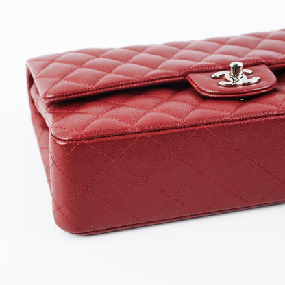 Chanel Medium/Large Caviar Double Classic Flap Red