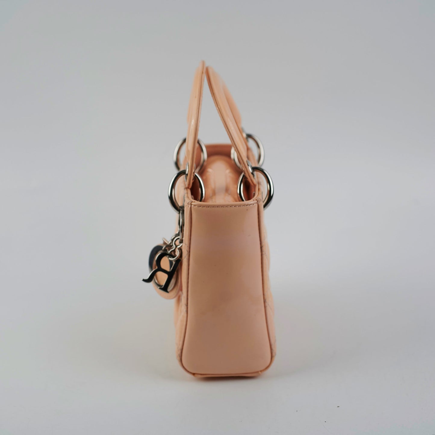 Christian Dior Mini Patent Lady Dior Peach Bag