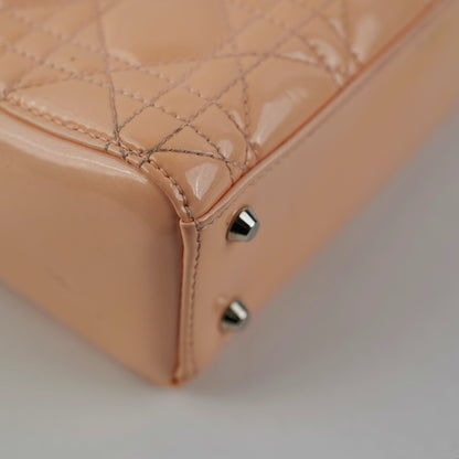 Christian Dior Mini Patent Lady Dior Peach Bag
