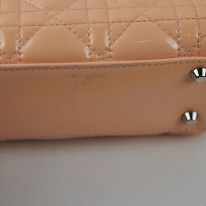 Christian Dior Mini Patent Lady Dior Peach Bag