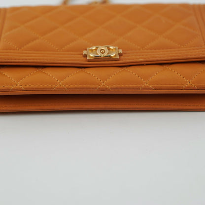 Chanel Boy Wallet On Chain WOC Lambskin Brown Crossbody Bag
