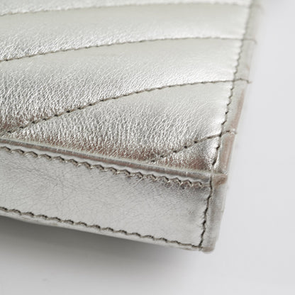 Saint Laurent Cassandre Wallet On Chain (WOC) Silver