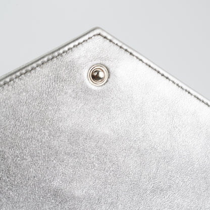 Saint Laurent Cassandre Wallet On Chain (WOC) Silver
