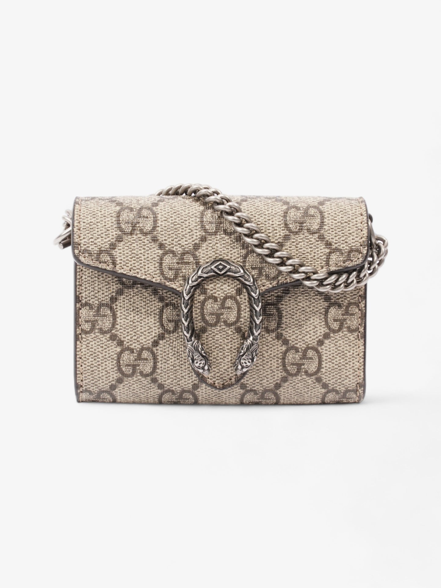 Gucci Dionysus GG Wallet With Web Strap Beige And Ebony GG Supreme / Navy / Red Coated Canvas