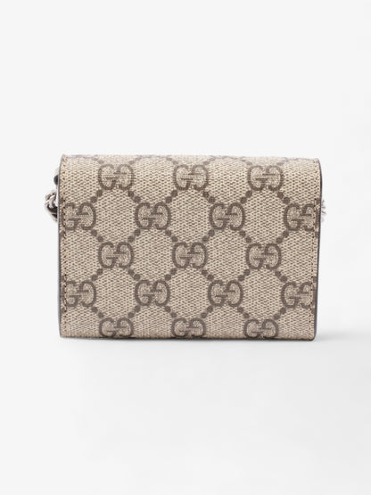 Gucci Dionysus GG Wallet With Web Strap Beige And Ebony GG Supreme / Navy / Red Coated Canvas