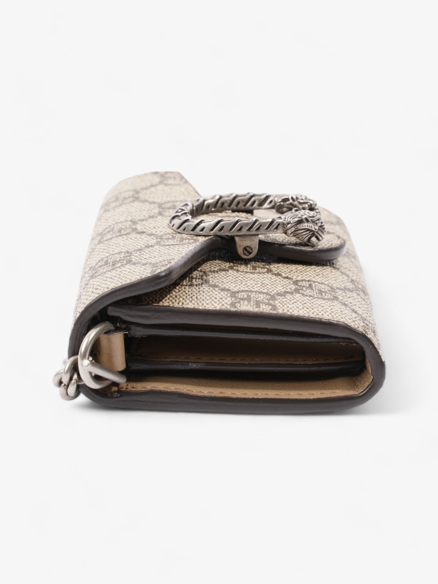 Gucci Dionysus GG Wallet With Web Strap Beige And Ebony GG Supreme / Navy / Red Coated Canvas