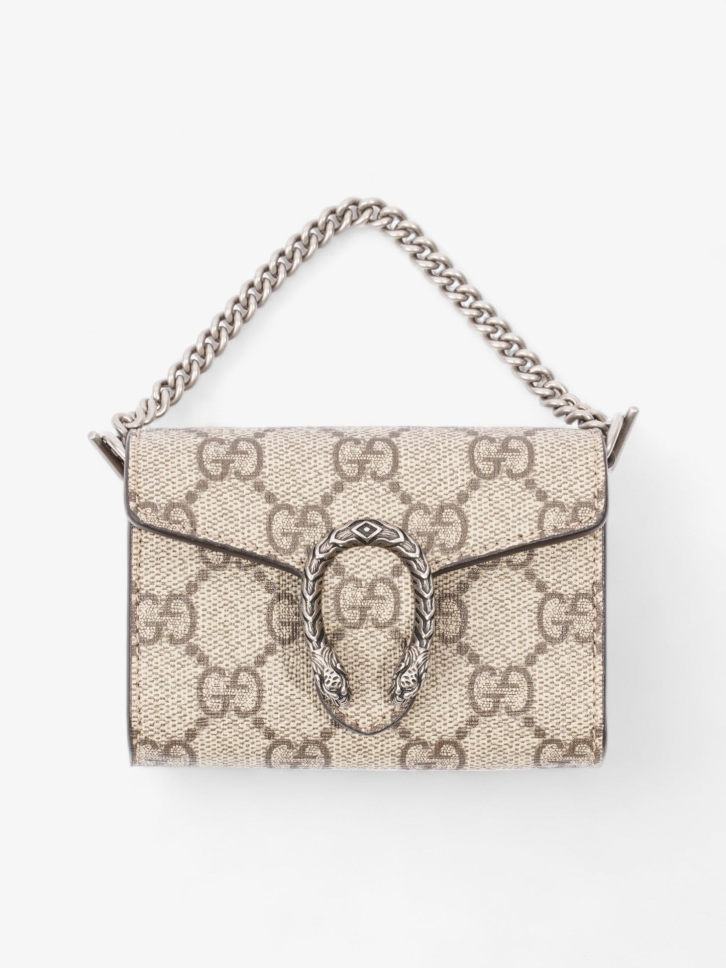 Gucci Dionysus GG Wallet With Web Strap Beige And Ebony GG Supreme / Navy / Red Coated Canvas