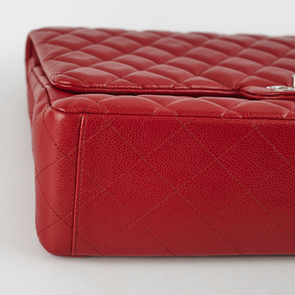 Chanel Maxi Caviar Classic Double Flap Red