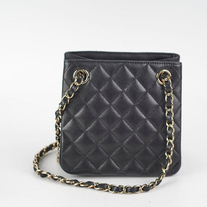 Chanel 22S Mini Bucket Bag Caviar Black Microchip 2023