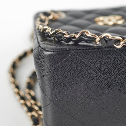 Chanel 22S Mini Bucket Bag Caviar Black Microchip 2023
