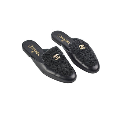 Chanel Black Sandals Size 38