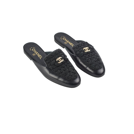 Chanel Black Sandals Size 38